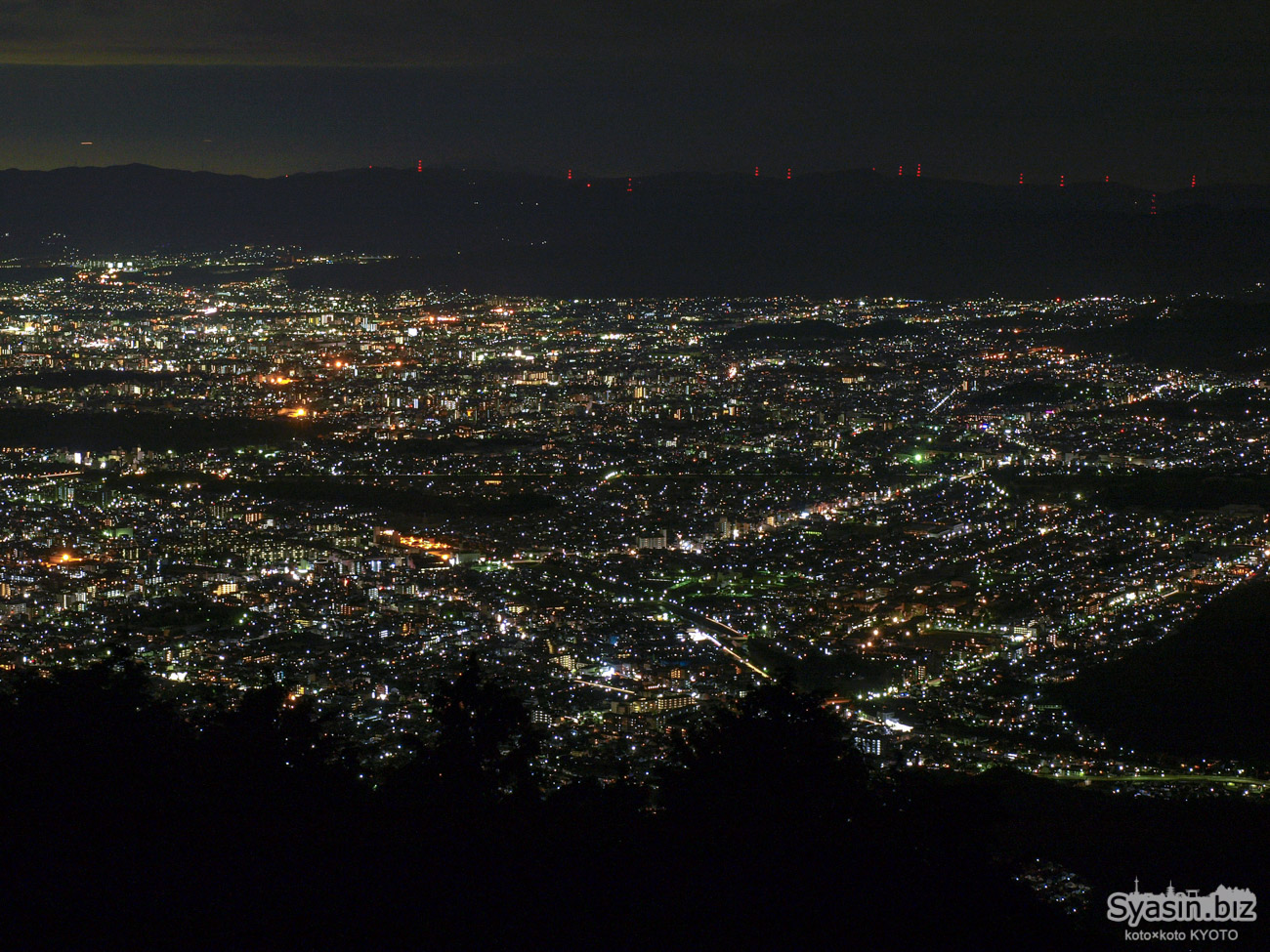 比叡山 パノラマ広場の夜景 – 京都市左京区