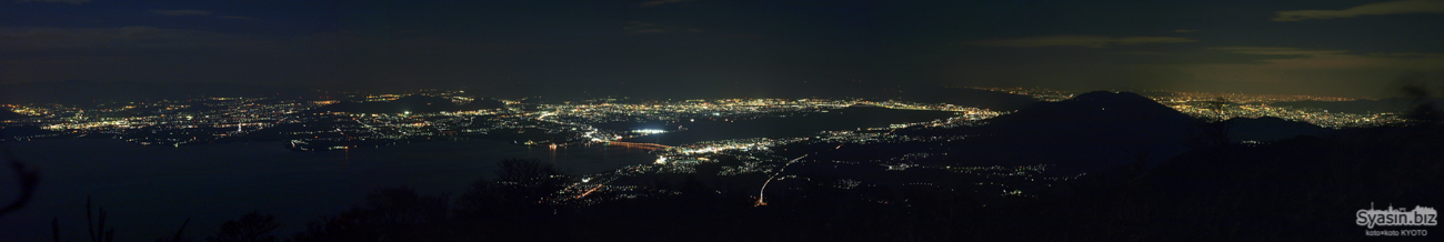 比良 蓬莱山　パノラマ夜景