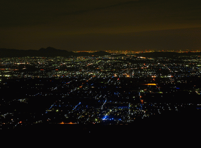 龍王山南城跡の夜景情報 – 奈良県天理市